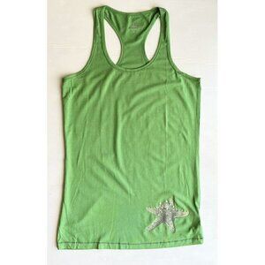 Surfrider Womens Green Cotton Knobby Starfish Racer back Tank Top Size XL